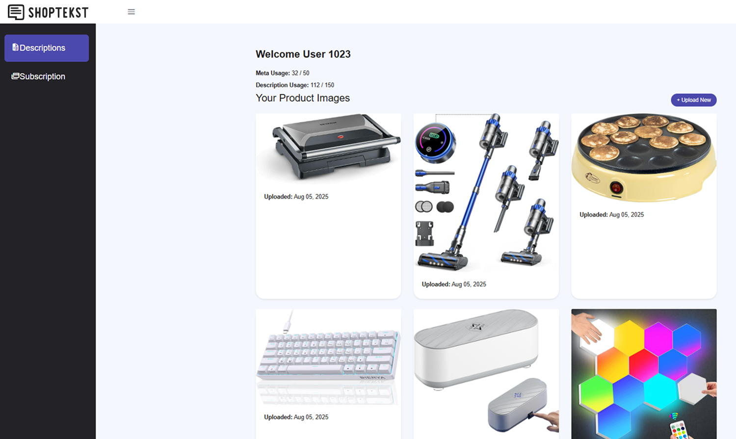 shoptekst Screenshot
